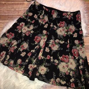 Chaps Floral Skirt, Size L